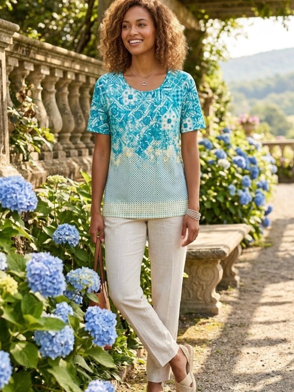 ALLISON DALEY Geometric Rhinestone Top